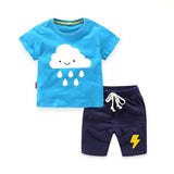 Kids Blue Cloth Set Casual t Shirt+Pant