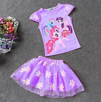 Children Clothing Sets Little pony T-Shirt+Tulle Tutu Skirt 2pcs