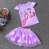 Children Clothing Sets Little pony T-Shirt+Tulle Tutu Skirt 2pcs