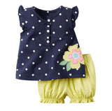 LZH 2017 Summer Baby Girls Clothing Butterfly Short Sleeve T-shirt+Shorts Casual Girls Sport Suits Child Kids Girls Clothes Sets