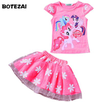 Children Clothing Sets Little pony T-Shirt+Tulle Tutu Skirt 2pcs