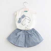 Menoea 2017 Brand Children Clothes Fashion Style Kids Girls Clothing Sets Summer New short Sleeve T-Shirt+Pant Dress 2Pcs