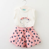 Menoea 2017 Brand Children Clothes Fashion Style Kids Girls Clothing Sets Summer New short Sleeve T-Shirt+Pant Dress 2Pcs