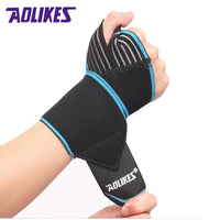 AOLIKES 2 Pcs/lot Sports Wrist Bands Wrist Support Strap Wraps Hand Sprain Recovery Wristband For Cycling Tennis Gym Accessories