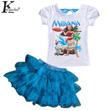 MOANA Baby Girls Clothes Sets Summer Fashion Kids T-shirt+Tutu Skirt