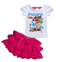 MOANA Baby Girls Clothes Sets Summer Fashion Kids T-shirt+Tutu Skirt