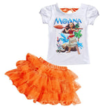 MOANA Baby Girls Clothes Sets Summer Fashion Kids T-shirt+Tutu Skirt