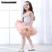Girls Clothes Set Sport Suit Pettiskirt Sets 2Pcs Kids Floral Fluffy Tutu Skirt & Vest Princess Birthday Party Ballet Dance Wear