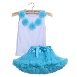 Girls Clothes Set Sport Suit Pettiskirt Sets 2Pcs Kids Floral Fluffy Tutu Skirt & Vest Princess Birthday Party Ballet Dance Wear