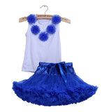 Girls Clothes Set Sport Suit Pettiskirt Sets 2Pcs Kids Floral Fluffy Tutu Skirt & Vest Princess Birthday Party Ballet Dance Wear