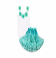 Girls Clothes Set Sport Suit Pettiskirt Sets 2Pcs Kids Floral Fluffy Tutu Skirt & Vest Princess Birthday Party Ballet Dance Wear