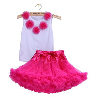 Girls Clothes Set Sport Suit Pettiskirt Sets 2Pcs Kids Floral Fluffy Tutu Skirt & Vest Princess Birthday Party Ballet Dance Wear