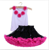 Girls Clothes Set Sport Suit Pettiskirt Sets 2Pcs Kids Floral Fluffy Tutu Skirt & Vest Princess Birthday Party Ballet Dance Wear
