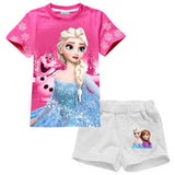 Summer Girls Sport Suit Fashion MOANA Girls Clothes Sets For Children Clothing Sets Short Sleeve Kids Clothes 3 4 5 6 7 8 Years