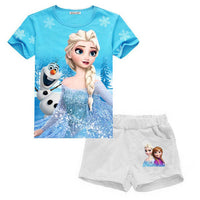 Summer Girls Sport Suit Fashion MOANA Girls Clothes Sets For Children Clothing Sets Short Sleeve Kids Clothes 3 4 5 6 7 8 Years