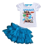 Summer Girls Sport Suit Fashion MOANA Girls Clothes Sets For Children Clothing Sets Short Sleeve Kids Clothes 3 4 5 6 7 8 Years