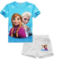 Summer Girls Sport Suit Fashion MOANA Girls Clothes Sets For Children Clothing Sets Short Sleeve Kids Clothes 3 4 5 6 7 8 Years