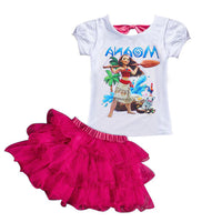 Summer Girls Sport Suit Fashion MOANA Girls Clothes Sets For Children Clothing Sets Short Sleeve Kids Clothes 3 4 5 6 7 8 Years