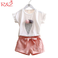 Children Hello Kitty Sets Girls Sport Clothing Set