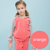 Spring Autumn Girls Sports Suit Set Velet Children Clothing Sets Kids Sportswear Big Girls Hoodies Jacket & Pants 4-15Y DQ196