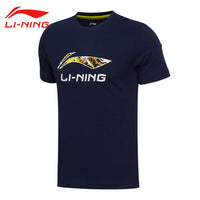 Li-Ning Men's Summer 100% Cotton Training T-shirts Sweat Absorbed Breathable Jersey LiNing Short Fitness Sports Tops Tee AHSM173