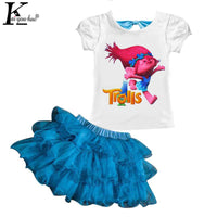 Children's Clothing Sets Summer Trolls Tracksuits For Girls Sport Suit Christmas Costume For Kids Clothes Sets 3 4 5 6 7 8 Years