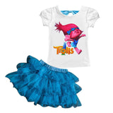 Children's Clothing Sets Summer Trolls Tracksuits For Girls Sport Suit Christmas Costume For Kids Clothes Sets 3 4 5 6 7 8 Years