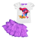 Children's Clothing Sets Summer Trolls Tracksuits For Girls Sport Suit Christmas Costume For Kids Clothes Sets 3 4 5 6 7 8 Years