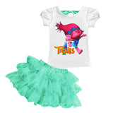Children's Clothing Sets Summer Trolls Tracksuits For Girls Sport Suit Christmas Costume For Kids Clothes Sets 3 4 5 6 7 8 Years