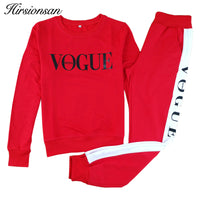 Women Two Piece Set Vogue Sportswear Suit Casual Tracksuit Long Sleeve Sporting Outfit