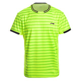 Li-Ning Men's Professional Badminton T-Shirts AT DRY Short Sleeves Breathable Tee Li Ning Tennis Shirt LINING Sports Top AAYM143