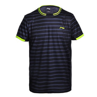 Li-Ning Men's Professional Badminton T-Shirts AT DRY Short Sleeves Breathable Tee Li Ning Tennis Shirt LINING Sports Top AAYM143