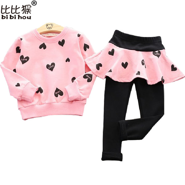 Toddler Girls Clothing Sets 2017 Autumn Winter Children Girls Clothes T-shirt+Pants Christmas Outfits Kids Girls Sport Suit