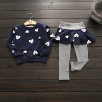 Toddler Girls Clothing Sets 2017 Autumn Winter Children Girls Clothes T-shirt+Pants Christmas Outfits Kids Girls Sport Suit