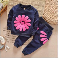 Children Long Sleeve Sunflower Sport Suits Kids Girls Clothes Sets Tracksuit