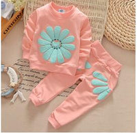 Children Long Sleeve Sunflower Sport Suits Kids Girls Clothes Sets Tracksuit