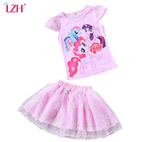 LZH Children Girls Clothing Sets 2017 Summer Girls Clothes T-Shirt+Skirt Outfits Christmas Costume Kids Clothes Girls Sport Suit