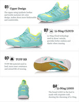 Li-Ning Women's Training Cloud Badminton Shoes TUFF RB LiNing Breathable Sneakers Li Ning Sports Shoes US Size